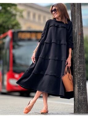 Marielle Almelo Stokkelaar 100% Egyptian Cotton Midi Lauren Dress One Size EUC